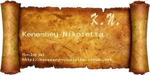 Kenessey Nikoletta névjegykártya